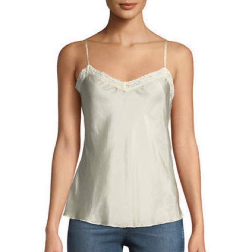 4LoveAndLiberty lace trim silk camisole tank